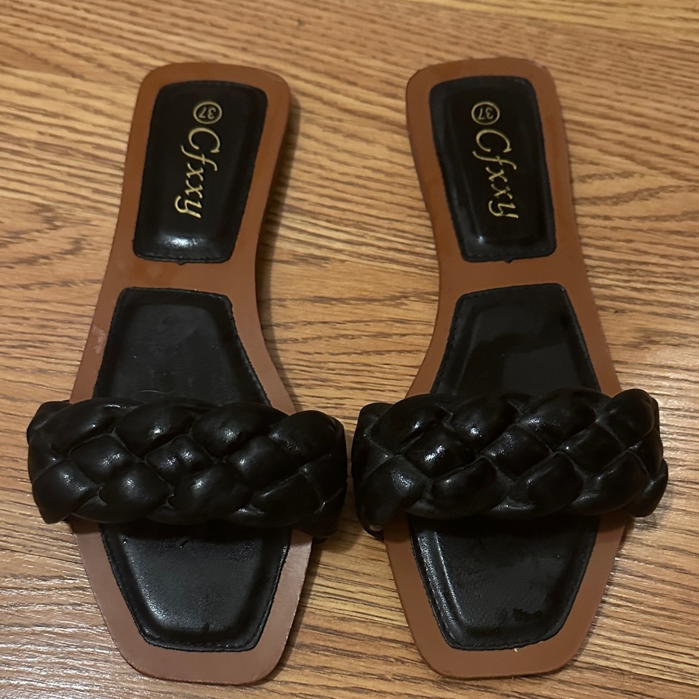 Black Braided Women's Sandals